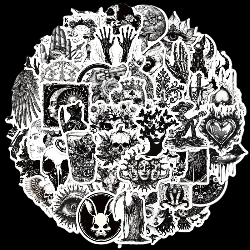 Assorted Gothic / Emo Stickers - 50pcs